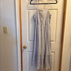 Japna Blue and White Strapless Dress